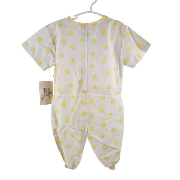 Vintage Woolworths Pata Cake Infant Coverall Outfit 18M Yellow Polka Dot Shirt - Picture 3 of 10